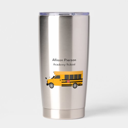 School Academy University Bus Water Bottles Insulated Tumbler
