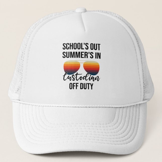 School Administrator Summer Vacation Graduation Trucker Hat (Front)
