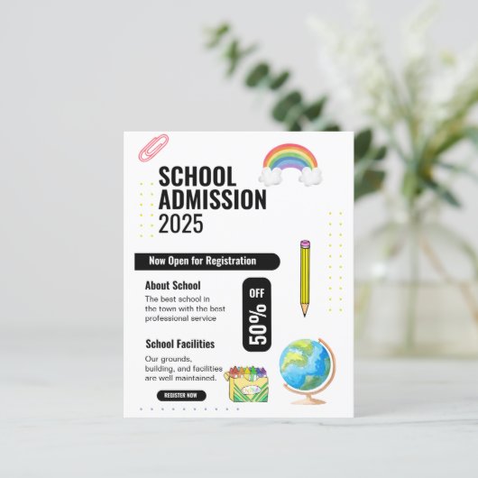 School Admission Flyer, School Promotion Flyer (Standing Front)