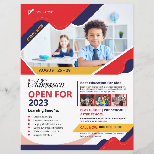 School Admission Flyer Template (Front)