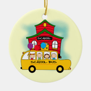 School and School Bus T-shirts and Gifts Ceramic Ornament