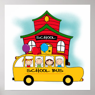 School and School Bus T-shirts and Gifts Poster