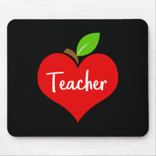 School Apple Heart Teacher Décor Theme For Men Wom Mouse Pad