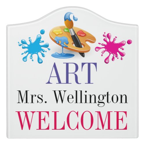 School ART Teacher Classroom Door Sign