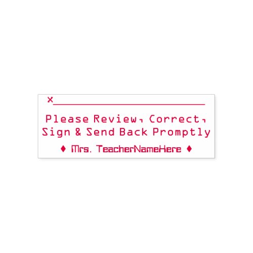 School Assignment Review and Custom Name Self_inking Stamp