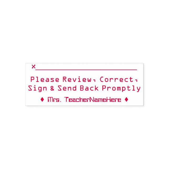 School Assignment Review and Custom Name Self-inking Stamp (Design)