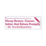 [ Thumbnail: School Assignment Review & Educator Name Self-Inking Stamp ]