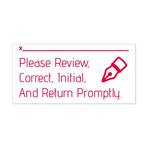 School Assignment Review Rubber Stamp