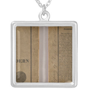 School atlas with modern geography silver plated necklace