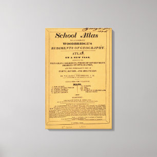 School atlas, Woodbridge's rudiments of geography Canvas Print