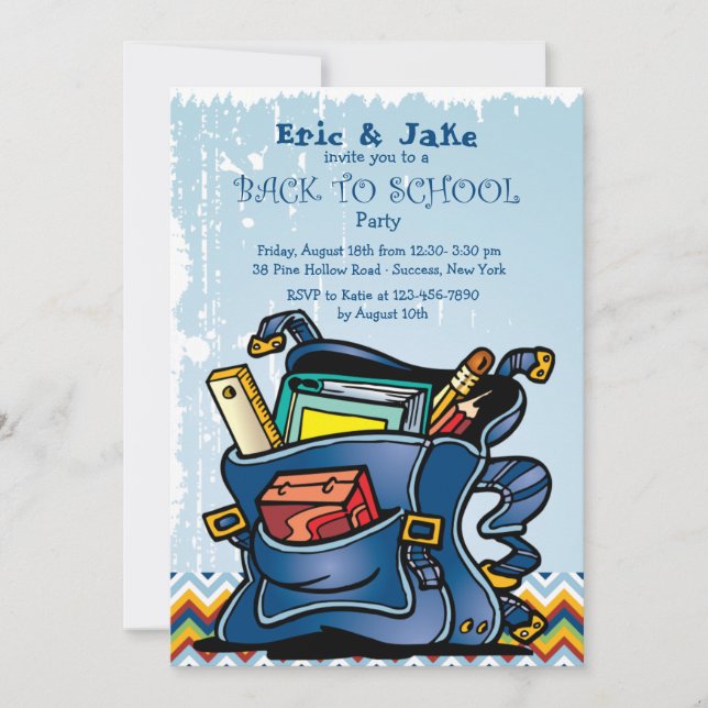 School Backpack Invitation (Front)
