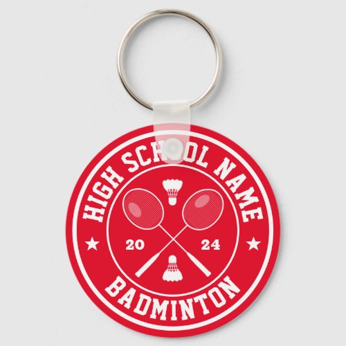 School Badminton Club Personalized Sports Keychain