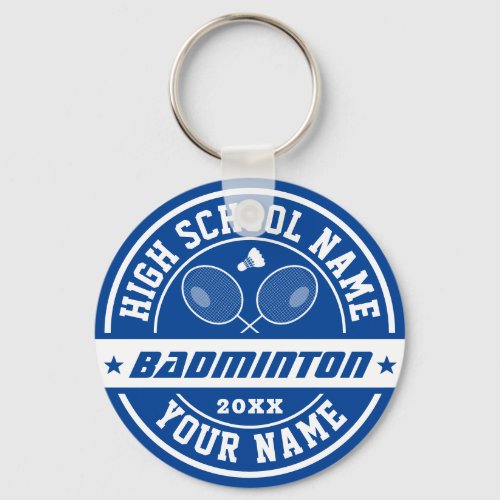 School Badminton Player Personalized Sports Keychain