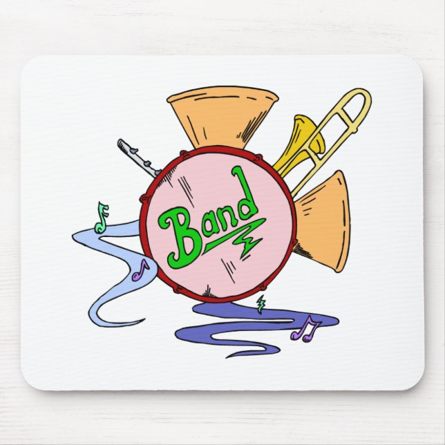 School Band Logo Musical Instruments Musician Mouse Pad (Front)