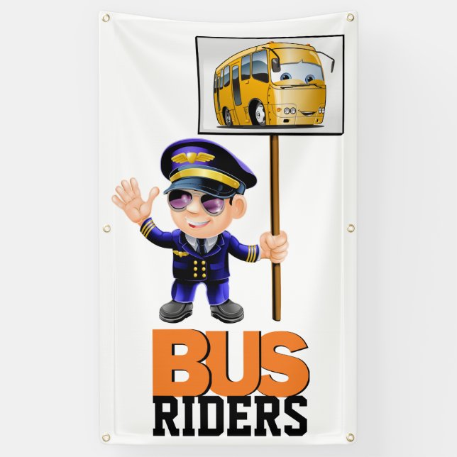 School Banner for Directions Bus Riders (Vertical)