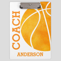 School Basketball Coach Personalized Retro Trendy Clipboard