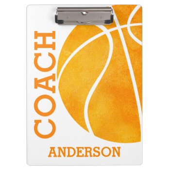 School Basketball Coach Personalized Retro Trendy Clipboard by samanndesigns at Zazzle