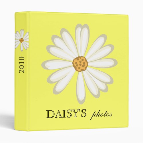 School Binder Photo Album Daisy Flower Yellow