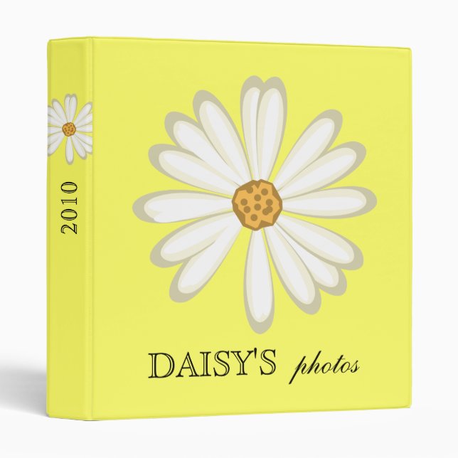 School Binder Photo Album Daisy Flower Yellow (Front/Spine)