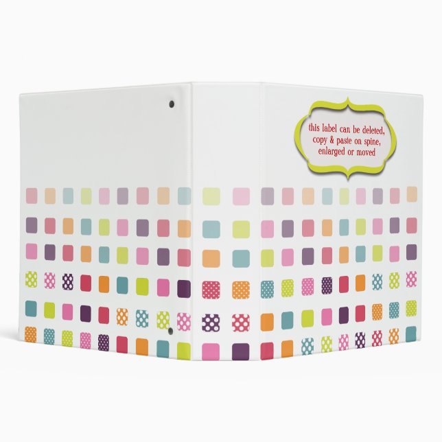 School binders, colorful polka dots 3 ring binder (Background)