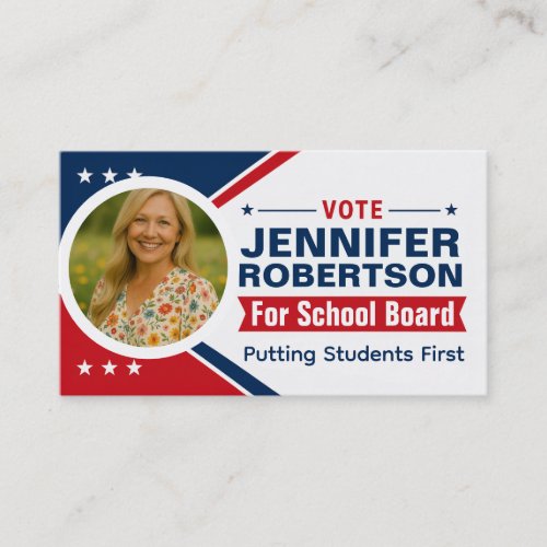 School Board Campaign Business Card