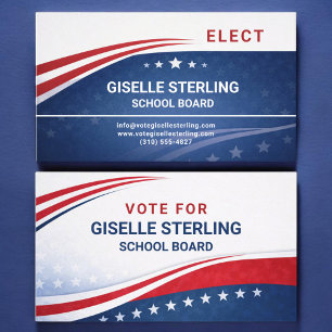 School Board Election Campaign Voter Business Card