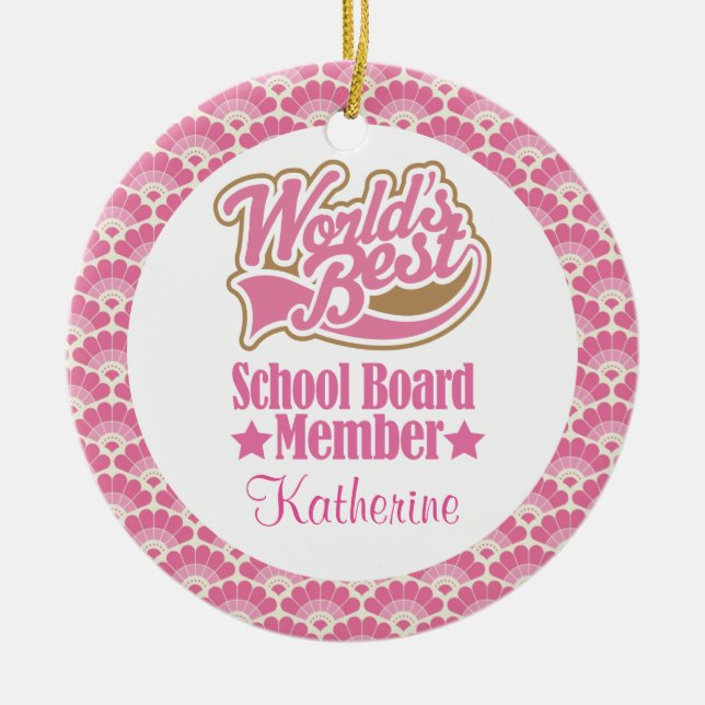 School Board Member Personalized Ornament (Front)