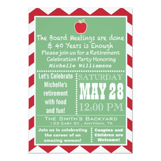 School Board Member Retirement Party Invitation | Zazzle.com