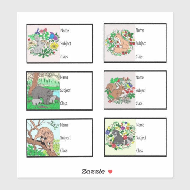 School Book Stickers (Sheet)