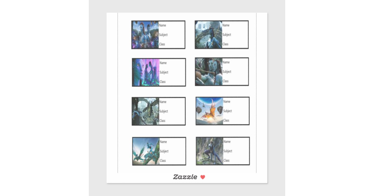 School Book Stickers - Avatar | Zazzle