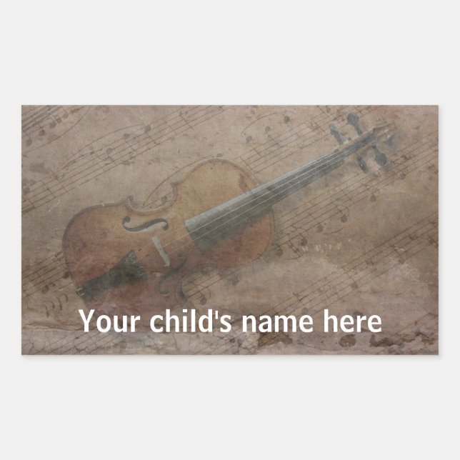 School Book Stickers Music Violin (Front)