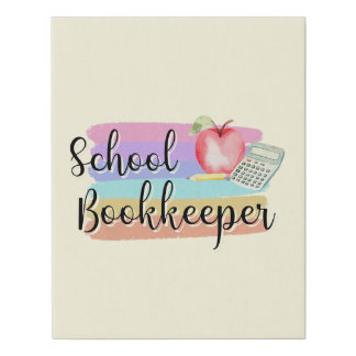 School Bookkeeper Colorful Faux Canvas Print