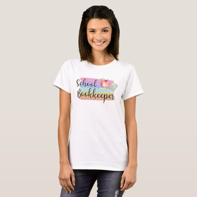 School Bookkeeper Colorful T-Shirt (Front Full)