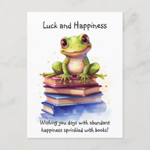 School Books Frog Postcard