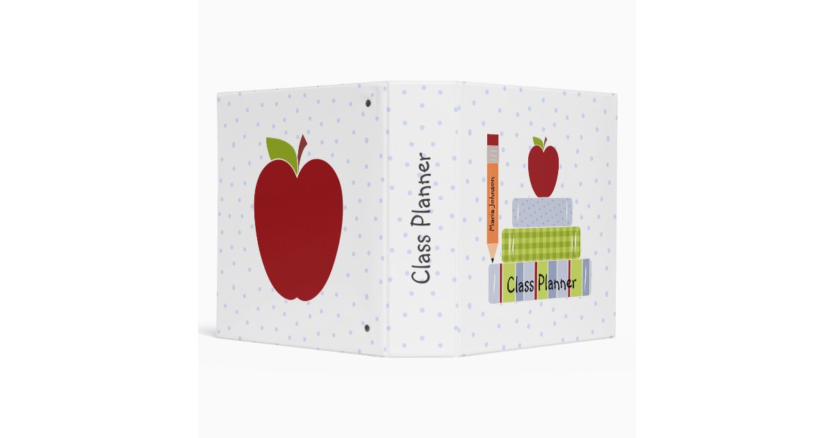 School Books Teacher's Class Planner 3 Ring Binder Zazzle