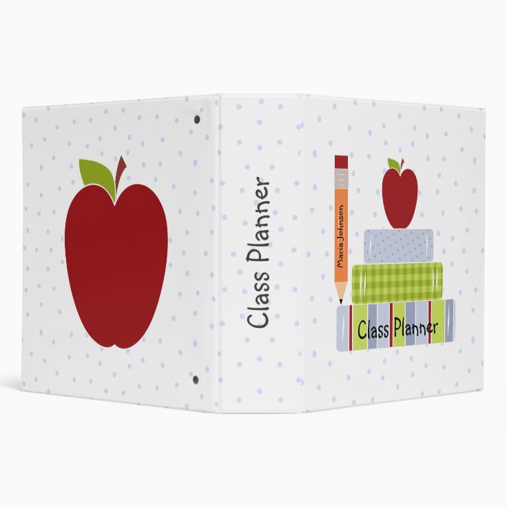 School Books Teacher's Class Planner 3 Ring Binder Zazzle