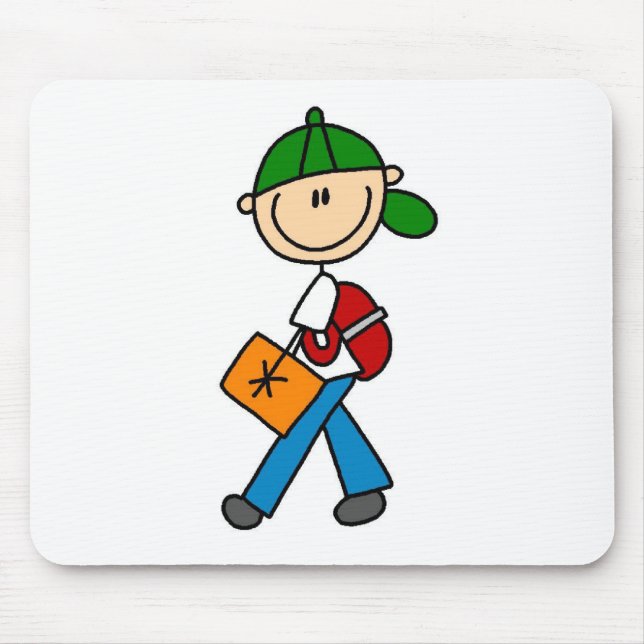 School Boy With Backpack Mousepad (Front)