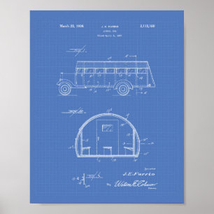 School Bus 1937 Patent Art Blueprint Poster