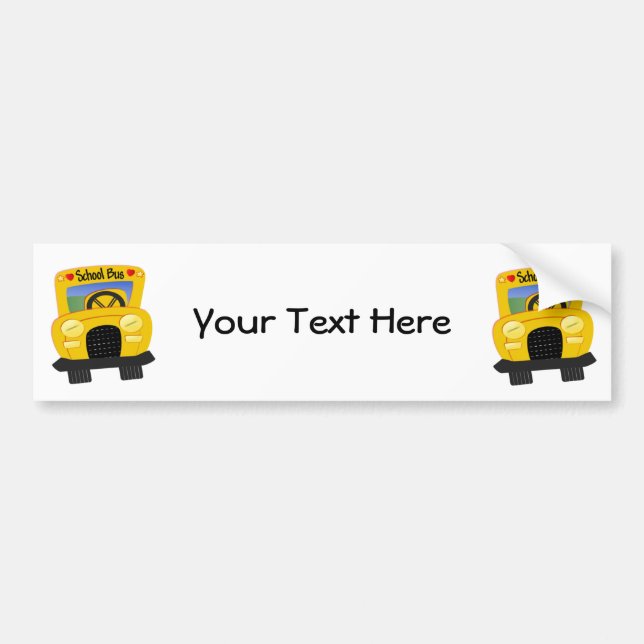 School Bus 2 (Customizable) Bumper Sticker (Front)