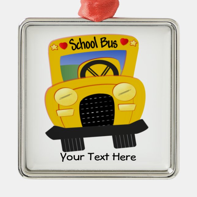 School Bus 2 (Customizable) Metal Ornament (Front)