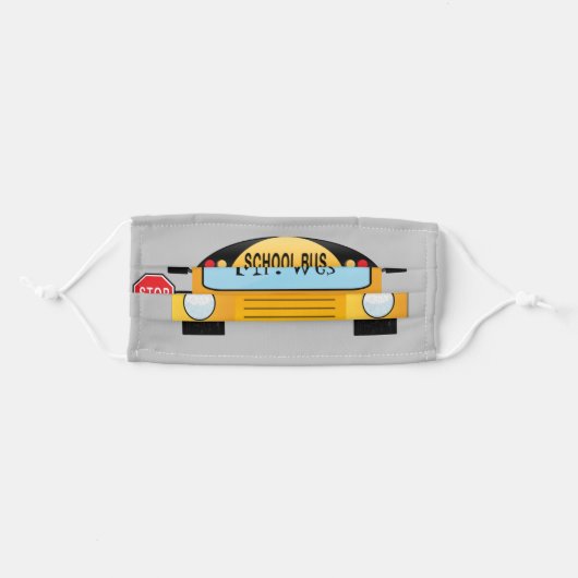 School Bus Adult Cloth Face Mask (Front, Folded)