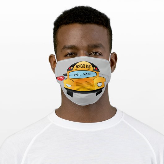 School Bus Adult Cloth Face Mask (Worn)
