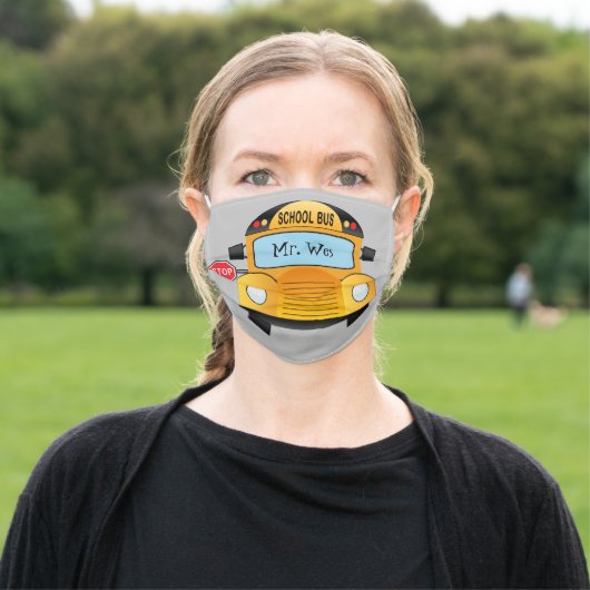 School Bus Adult Cloth Face Mask (Outside)