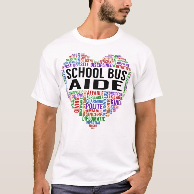 School Bus Aide Heart T-Shirt (Front)
