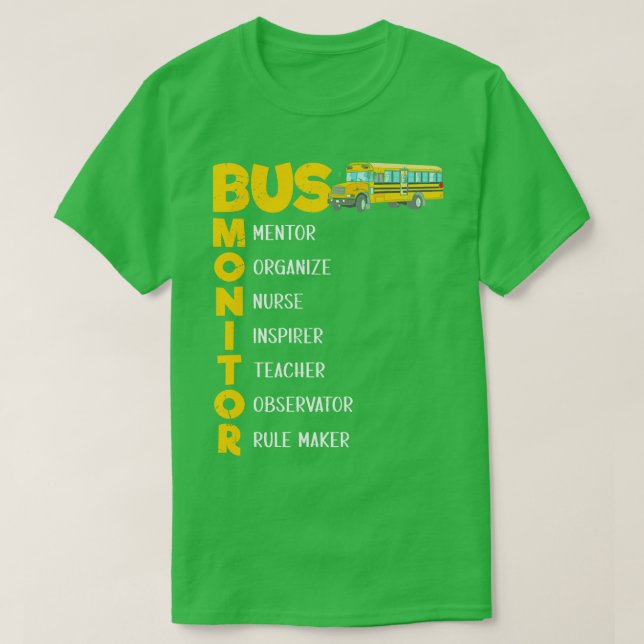 School Bus Aide Women Bus Monitor T-Shirt (Design Front)