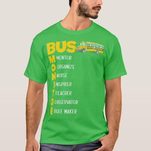 School Bus Aide Women Bus Monitor T_Shirt