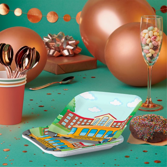 School Bus And Driver Paper Plates (Creator Uploaded)