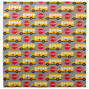 School Bus and Stop Sign Cloth Napkin