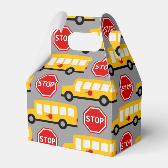 School Bus and Stop Sign Favor Boxes (Front Side)