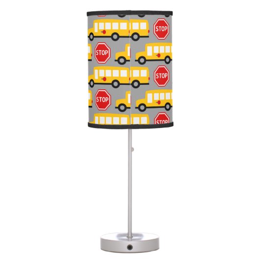 School Bus and Stop Sign Table Lamp (Back)